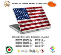 America flag sticker adesivo notebook tablet bandiera USA print pvc 1 pz.