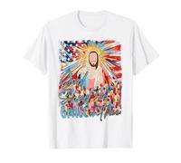 America God Shed His Grace on Thee Tee 4 luglio Christian Maglietta