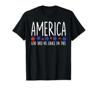 America God Shed His Grace on Thee Tee 4 luglio Uomini Donne Maglietta