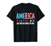 America God Shed His Grace on Thee Uomo Donna Tee 4 luglio Maglietta