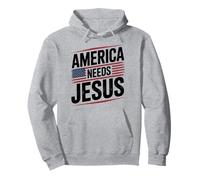 America Ha Bisogno Di Gesù Cristiani Patriottici Felpa con Cappuccio