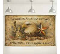 America History - Sfondo da parete con aquila vintage, decorazione a stella, sfondo patriottico per interni/esterni per celebrazioni, forniture per feste per il 250° anniversario, 180 x 109 cm