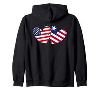 America Liberia Cuore amore Doppia bandiera americana liberiana Felpa con Cappuccio