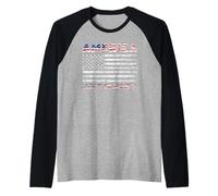 America Love It Or Leave It 4th of July American Flag Maglia con Maniche Raglan
