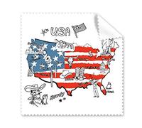 America Map Landmark bandiera statua della libertà di parola illustrazione modello occhiali panno di pulizia del pulitore dello schermo 5PCS