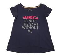 America Non È lo Stesso Senza Me Donna Blu Snellente Stella Top Nuovo