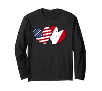 America Perù Cuori Bandiera Americano Peruviano Amicizia Maglia a Manica