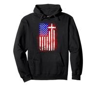 America Pride Bandiera USA Fede sulla Paura Preghiera Felpa con Cappuccio