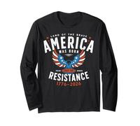America Resistenza 250° Compleanno Vintage College Style Maglia a Manica