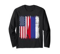America Russia Mezza bandiera Maglia russa americana Maglia a Manica