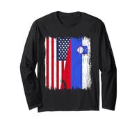 America Slovenia Half Flag American Slovenia Pride Jersey Maglia a Manica