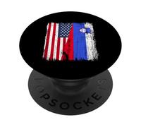 America Slovenia Half Flag American Slovenia Pride Jersey PopSockets PopGrip Adesivo