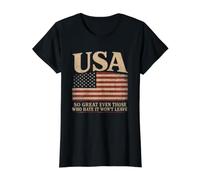 America, So Great Even Those Who Hate It Won’t Leave Humor Maglietta con Stampa Grafica Economica