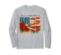 America Terra della Bandiera Americana Floreale Ragazze Donne Maglia a Manica