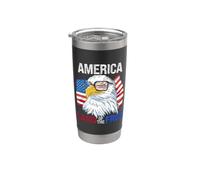 America Terra della Libera 4 luglio Independence Day Aquila Bicchiere termico in acciaio inox doppia parete