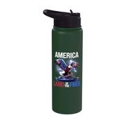 America Terra della Libera 4 luglio Independence Day Aquila Stainless Steel Insulated Water Bottle