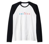 America Tre Stelle Maglia con Maniche Raglan