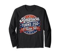 America Turns 250 I Turn 50 Since 50th Birthday Retro Maglia a Manica