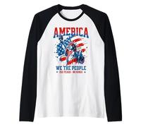 America We The People 250 Anni No Kings Democrazia libertà Maglia con Maniche Raglan