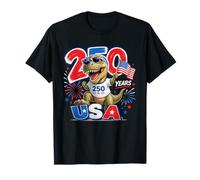 American 250 Year T-Rex Dinosaur - Kids Color Graphic Maglietta