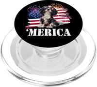 American 4th July Fourth USA Flag Tri Color Cavalier Dog PopSockets PopGrip per MagSafe
