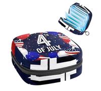 American 4th of July Celebration with Balloon Ribbon First Period Kit per ragazze, salvaslip tampone, borsa mestruale, supporto per assorbenti con cerniera, organizer per tovaglioli sanitari