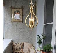 American Aisle Full Copper Chandelier Classical Retro Bedroom Study Porch Pure Copper Chandelier (Color : B)