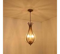American Aisle Full Copper Chandelier Classical Retro Bedroom Study Porch Pure Copper Chandelier (Color : A)