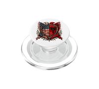 American Albanian Eagle Distressed Design, USA Nasce in Albania PopSockets PopGrip per MagSafe
