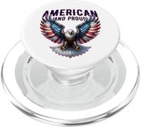 American and Proud USA Aquila con bandiera americana a tema design PopSockets PopGrip per MagSafe
