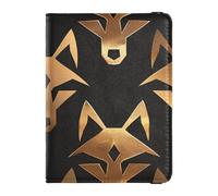 American Anime Wolf Bronzo Oro Porta passaporto famiglia per viaggi Documenti di viaggio Organizer Protector Badge ID Vaccino Card Holder Portafoglio per le donne Leggero