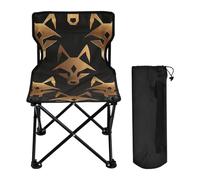 American Anime Wolf - Sedia da campeggio ultraleggera color bronzo e nero, sedie da trekking leggere con zaino in spalla, con borsa per il trasporto per prato esterno