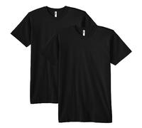 American Apparel Fine Jersey Crewneck Short Sleeve T-Shirt, 2-Pack, Nero, M Unisex-Adulto