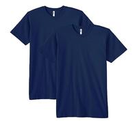American Apparel Fine Jersey Crewneck Short Sleeve T-Shirt, 2-Pack, Blu Navy, L Unisex-Adulto