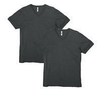 American Apparel Maglietta unisex CVC con scollo a V, stile G2006CVC, confezione da 2, Carbone mélange (confezione da 2), M