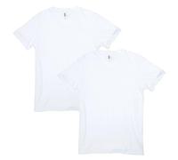 American Apparel T-shirt unisex per adulti, con scollo a V, stile G2006cvc, confezione da 2, Bianco (confezione da 2), M