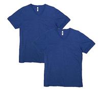 American Apparel T-shirt unisex per adulti, con scollo a V, stile G2006cvc, confezione da 2, Heather Indigo (confezione da 2), M