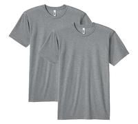 American Apparel Tri-Blend Girocollo Manica Corta Track T-Shirt, Grigio Atletico (Confezione da 2), XL Unisex-Adulto
