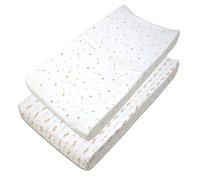 American Baby Company 2 pezzi stampati in 100% cotone Jersey Knit Fitted Contoured Changing Table Pad Cover, quindi funziona con Travel Lite Mattress, oro lucido/rosa Feathers/Arrows