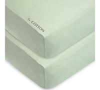 American Baby Company - Lenzuolo per culla, 100% cotone, colore: blu, 2 pezzi