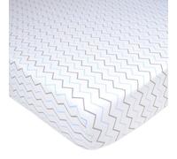 American Baby Company Printed Jersey Lenzuolo con Angoli, Zigzag Blu, Confezione da 1