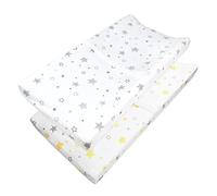 American Baby Company Set di 2 sottobicchieri stampati, 100% cotone, lavorato a maglia, sagomati, compatibili con Mika Micky Culla Car, stelle gialle dorate e superstelle, per ragazzi e ragazze