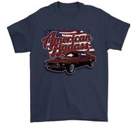American Badass Muscle Car Uomo T-Shirt 100% Cotone
