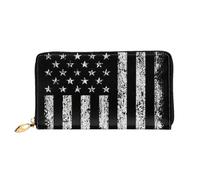 American Bald Eagle Camouflage Print Cellulare Carta di Credito Porta Soldi Portafoglio in Pelle Donna Portafoglio per Carte Tasca con Cerniera Nero, Taglia Unica, Nero, One Size