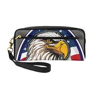 American Bald Eagle Print Elegante borsa per il trucco per donne e ragazze, trousse per cosmetici, articoli da toeletta, scuola, ufficio, viaggi
