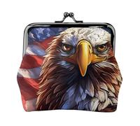 American Bald Eagle Print elegante unico portamonete carino mini portafoglio con chiusura a bacio impermeabile per monete