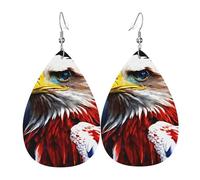 American Bald Eagle Print Orecchini a goccia per le donne in pelle orecchini pendenti gioielli per festa di compleanno San Valentino