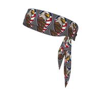 American Bald Eagle Print Sports Head Tie,Fascia elastica regolabile unisex, morbida, confortevole, traspirante