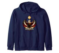 American Bald Eagle Resistance Wings PRO Immigrant Felpa con Cappuccio