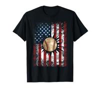 American Baseball Bandiera USA 4 luglio Maglietta